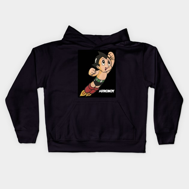 Vintage Astroboy Anime Kids Hoodie by ronniebryx